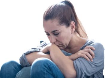 Traurige Frau Traurige Frau, die nicht weiter weiß